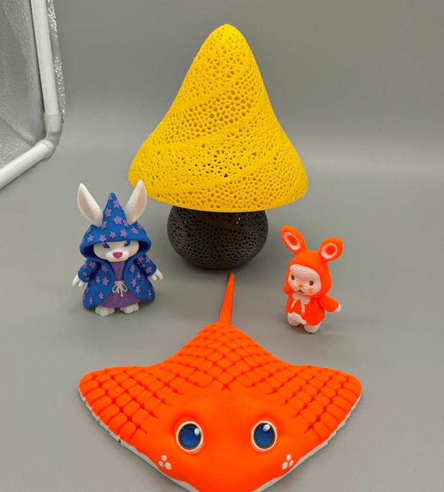 Figurine Tricotée en 3D - Petit Lapin Orange